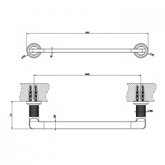 GESSI INCISO Полотенцедержатель, 30 см, цвет: copper pvd