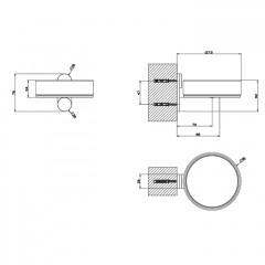 GESSI 316 Мыльница настенная, цвет: белый/brushed black metal pvd