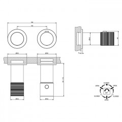 GESSI HABITO TRAME Смеситель настенный встраиваемый, термостатический, с переключателем на 3 положения, внешняя часть, цвет Black Metal PVD