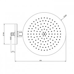 GESSI Origini Верхний душ настенный круглый 320 мм, с защитой от изв налета, цвет Black Metal Brushed PVD