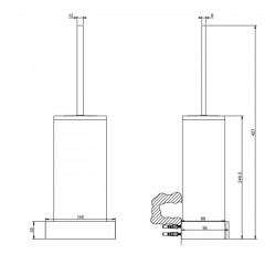 Gessi Rettangolo Ершик для унитаза подвесной, цвет: Gold CCP/белый