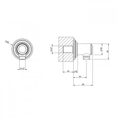 GESSI VENTI20 Подвод воды, цвет Brass PVD