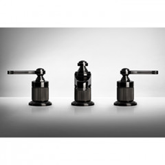 GESSI VENTI20 Смеситель для раковины на 3 отверстия, высота излива 98 мм., в комплекте с донным клапаном, цвет черный матовый