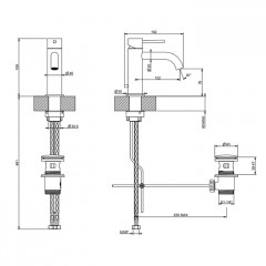 GESSI 316 Смеситель для раковины на 1 отверстие с донным клапаном, излив 123мм, цвет: brushed black metal pvd