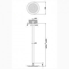 Gessi Goccia Верхний душ для потолочного крепления 216мм с инд.высотой (50-1800мм), цвет: хром