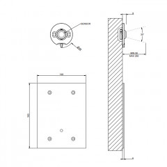 GESSI INCISO Электронное удаленное управление для настенного излива с кран-фильтром для регулировки температуры и напора воды, внешн часть, цвет хром