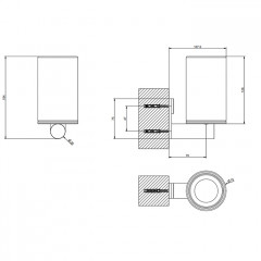 GESSI 316 Стакан настенный, цвет: черный/brushed black metal pvd