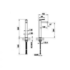 Gessi Ingranaggio Смеситель для раковины высокий с коротким изливом. Без донного клапана, цвет: хром
