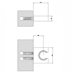 Gessi Rettangolo Держатель неподвижный для душевой лейки, цвет: золото
