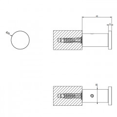 GESSI 316 Крючок настенный, цвет: brushed black metal pvd