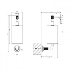 GESSI VENTI20 Дозатор для жидкого мыла подвесной, цвет черный, фурнитура Brass PVD