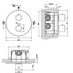 Gessi Goccia Встраиваемый термостат, подключение на 3/4"(внешние части), цвет: белый