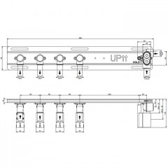 Gessi Hi-Fi Встраиваемые части для термостатического смесителя с полочкой, до 4 источников одновременно, 1/2" соединение., цвет: хром