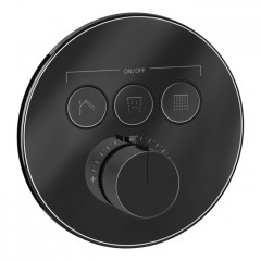 GESSI HI-FI COMFORT Смеситель настенный встраиваемый, термостатический, с 3 запорными кнопками, цвет Black Metal PVD