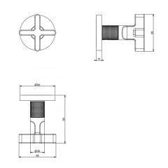 GESSI INCISO Запорный кран для термостатического смесителя высокой производительности, резьба 3/4"(внешняя часть), цвет: хром