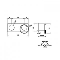 Gessi Anello Встраиваемый однорычажный смеситель на 2 выхода с перекл. (внешние части), цвет: хром