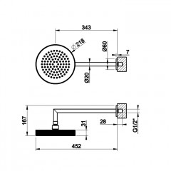Gessi Ingranaggio Душевая головка для настенного крепления, поворотная с шарниром, цвет: хром
