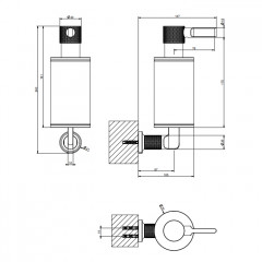 GESSI INCISO Дозатор для жидкого мыла настенный, цвет: черный/золото