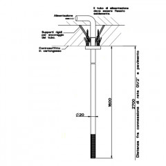 GESSI 316 Излив потолочный с удаленным управлением (не входит в комплект), цвет: steel brushed