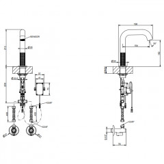 GESSI 316 MECCANICA Смеситель для раковины, электронный, с кран-фильтром для регулировки температ и напора воды, выс излива 150 мм, цвет Steel Brushed