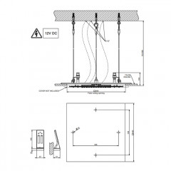 Gessi Colour Встр. часть душ. системы 500х500 мм, 3 режима, хромотерапия, пульт ДУ, цвет: блестящая сталь (без панели 57977 и блока RIR5402)