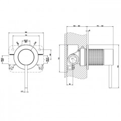 GESSI 316 Встраиваемый смеситель на 1/2" на 1 источник (внешняя часть), цвет: steel brushed