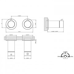 GESSI 316 Смеситель для душа встраиваемый, термостатический, с переключателем на 2 положения, внешняя часть, цвет Black Metal Brushed PVD