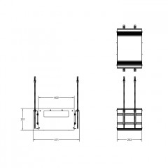 GESSI BINARIO Профиль линейный 250 мм., без подготовки под модули, цвет Black XL