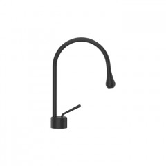 Gessi Goccia Смеситель для раковины на 1 отверстие, излив 174мм R=90, с фиксированным носиком, цвет: черный