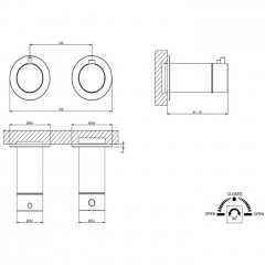 GESSI 316 Смеситель для душа встраиваемый, термостатический, с переключателем на 2 положения, внешняя часть, цвет Steel Brushed