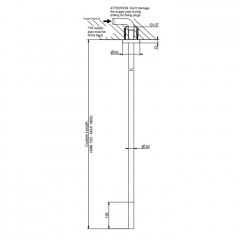 GESSI 316 Излив потолочный для удаленного управления, длина под заказ(365-1900мм), цвет: Black XL