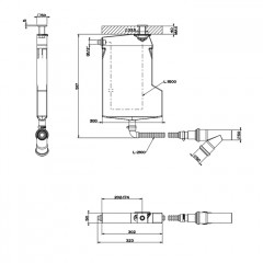 Gessi Rettangolo Система сбора воды для ручного душа с убирающимся шлангом при монтаже на борт ванны, цвет: хром