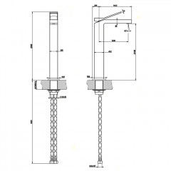 Gessi Rettangolo K Смеситель для раковины на 1 отверстие, излив 128мм, цвет: черный