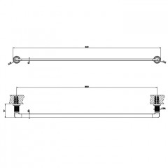 GESSI INCISO Полотенцедержатель, 91 см, цвет: хром