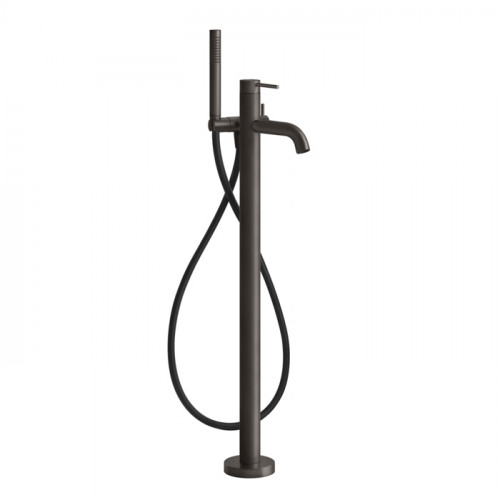 GESSI 316 Напольный смеситель для ванны с душевой лейкой (внешние части), цвет: brushed black metal pvd