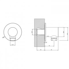 GESSI 316 Вывод воды на 1/2", цвет: brushed black metal pvd