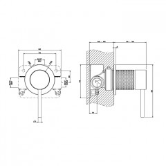 GESSI 316 Встраиваемый смеситель на 1/2" на 1 источник (внешняя часть), цвет: Black XL