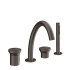GESSI Origini Смеситель для ванны на 4 отв, с ручной лейкой цвет Black Metal Brushed PVD
