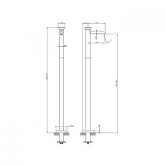 GESSI Origini Смеситель напольный (внешняя часть)., в компл с отделочной вставкой, цвет: хром