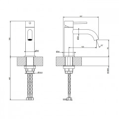 GESSI 316 Смеситель для раковины на 1 отверстие без донного клапана, излив 123мм, цвет: warm bronze brushed pvd
