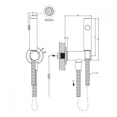 GESSI INCISO Гигиенический душ на 1/2", цвет: brushed black metal pvd