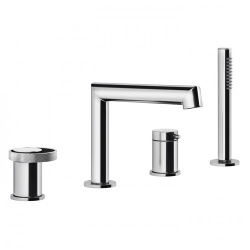 Gessi Anello Смеситель для ванны на 4 отверстия: излив, девиатор, шланг, лейка, цвет: хром