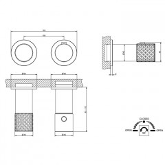 GESSI HABITO INTRECCIO Смеситель настенный встраиваемый, термостатический, с переключателем на 2 положения, внешняя часть, цвет хром
