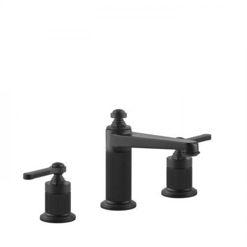 GESSI VENTI20 Смеситель для раковины на 3 отверстия, высота излива 98 мм., в комплекте с донным клапаном, цвет черный матовый