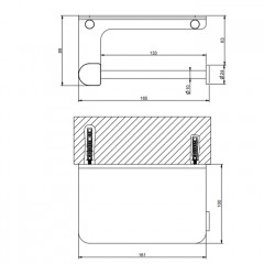 GESSI Rilievo Держатель туалетной бумаги с крышкой, цвет: nero XL