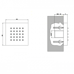 Gessi Rettangolo Боковая форсунка квадратная, цвет: хром