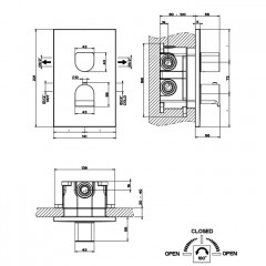 GESSI Rilievo Встраиваемый смеситель для душа, термостатический, на 2 источника (внешние части), цвет: nero XL