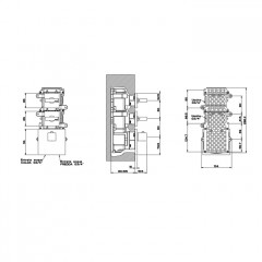 Gessi Rettangolo Встраиваемый термостат, подключение на 3/4", с 2мя независимыми выходами(внешние части), цвет: черный