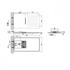 GESSI Tremillimetri Верхний душ QUADRO 300х550 мм, подключение: 1/2" цвет: Black XL (без переключателя)