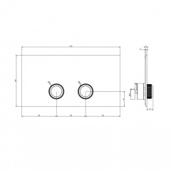 GESSI VENTI20 Клавиша смыва для унитаза двойная, для инсталляций Viega, цвет Brass PVD